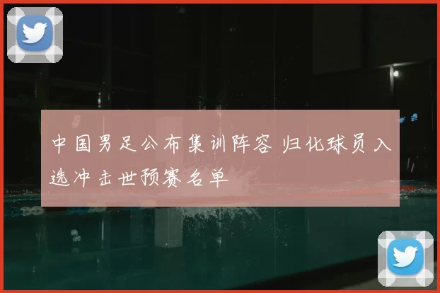 中国男足公布集训阵容 归化球员入选冲击世预赛名单